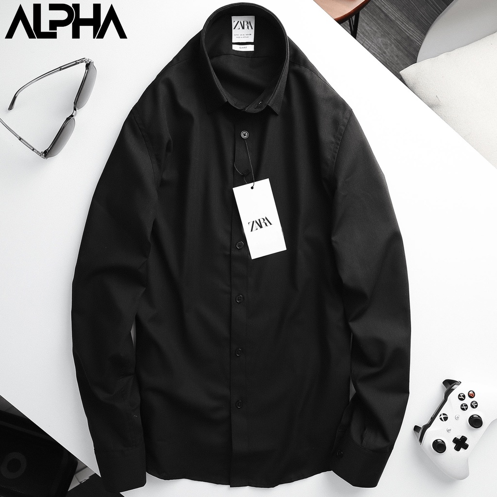 Áo sơ mi nam trơn dài tay regular ZA.RA GEN ALPHA vải chéo mềm mịn hạn chế nhăn, form thanh lịch, hiện đại