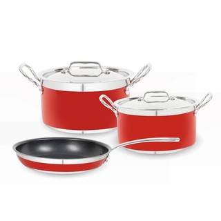 Bộ nồi bếp từ màu đỏ hafele 531.08.042