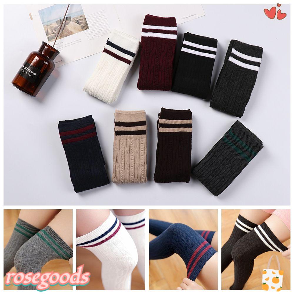 Tất Dệt Kim Dài Qua Gối Kẻ Sọc Thời Trang