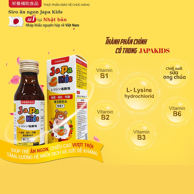 [Chuẩn Nhật] 8 Chai Siro Japa Kids Tặng Đề Kháng Nhi Kích Thích Ăn Ngon, Tăng Chiều Cao Cho Bé 100ml