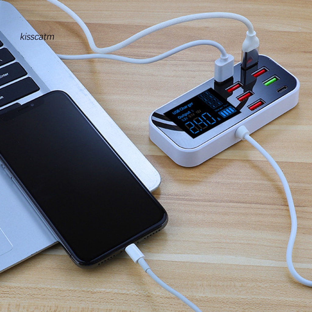 Trạm Sạc Điện Thoại Để Bàn Với 8 Cổng Usb