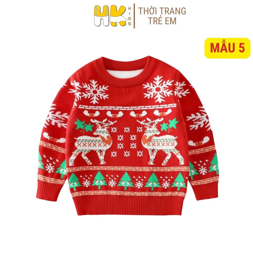Áo len Noel cho bé HK KIDS dài tay size đại chất len cao cấp mềm mịn đanh lì cho bé diện trong mùa giáng sinh