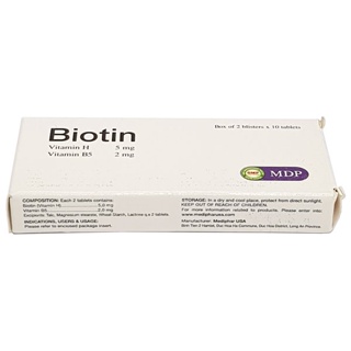 Viên uống BiotinMDP giúp da đẹp mịn màng, bảo vệ tóc, giảm rụng, tóc