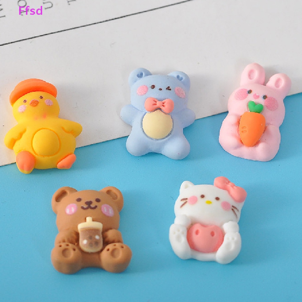 {Ffsd} Bộ 10 Miếng Dán Trang Sức Nhựa Resin Hình Đám Mây / Ngôi Sao Đáng Yêu Hỗn Hợp DIY