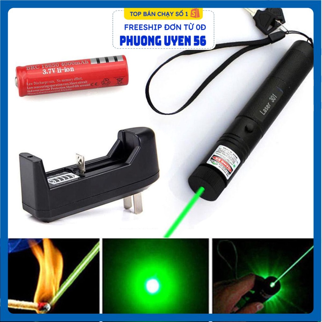 Đèn lazer - bút laze laser 303 tia xanh/đỏ cực sáng công suất lớn chiếu xa 3km Tặng kèm Pin sạc bao gồm bộ sạc(giá thấp)