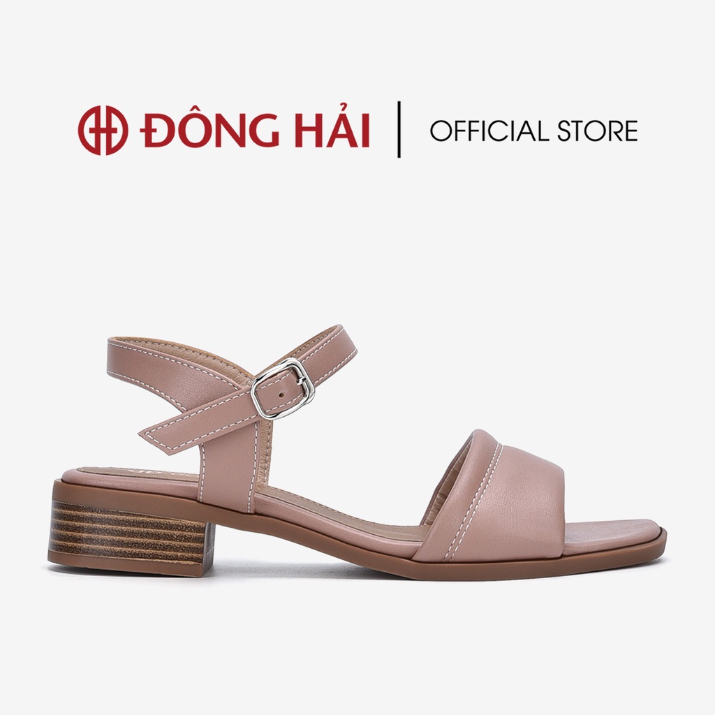 Giày sandal nữ Đông Hải quai ngang gót giả gỗ - S32B9