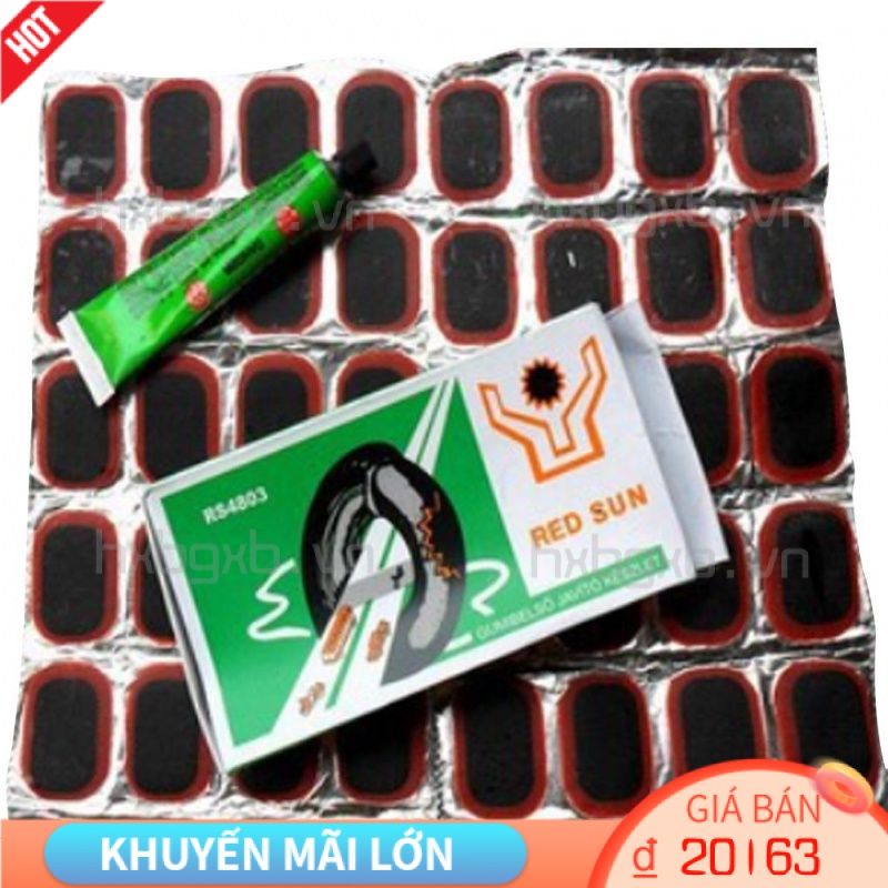 Bộ 48 Miếng Dán Cao Su Vá Săm Xe Đạp