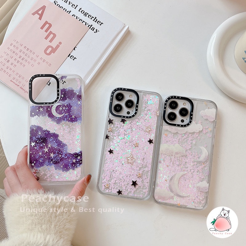 Ốp Điện Thoại Bằng Acrylic Cứng Chống Sốc Phối Kim Tuyến Nước Cho iPhone 14 13 12 Pro Max 14Plus 11 13pro 14pro