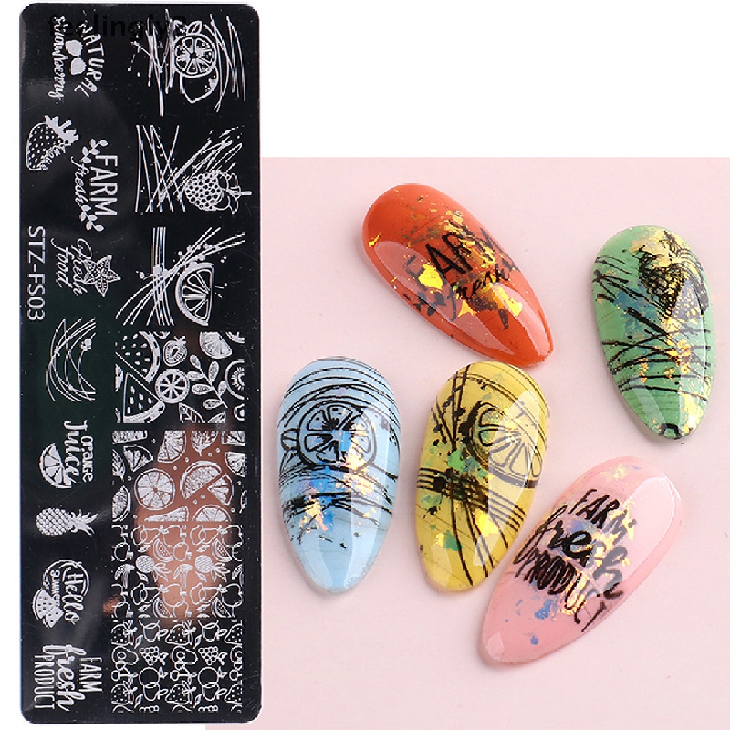 [Hàng Có Sẵn] 1 Tấm Khuôn In Móng Tay Nghệ Thuật Hình Rắn / Hoa Hồng / Mặt Trăng / Ren (F