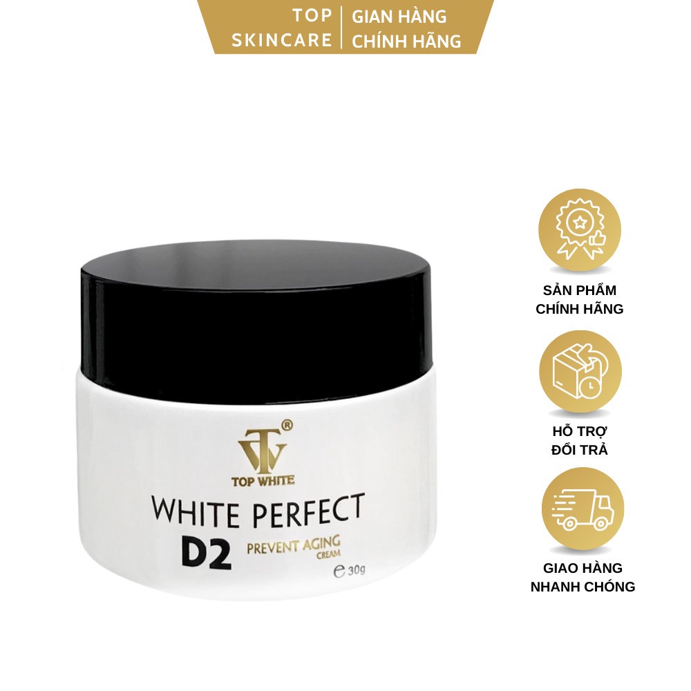 Kem Dưỡng Trắng Da Ban Đêm Top White D2 Giúp Cấp Ẩm, Chống Lão Hoá, Dưỡng Da Trắng Mịn Hồng Hào Từ Bên Trong