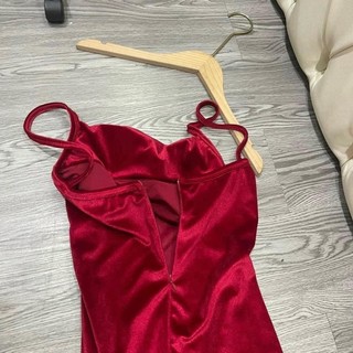 Đầm nhung dài xoè A nhẹ