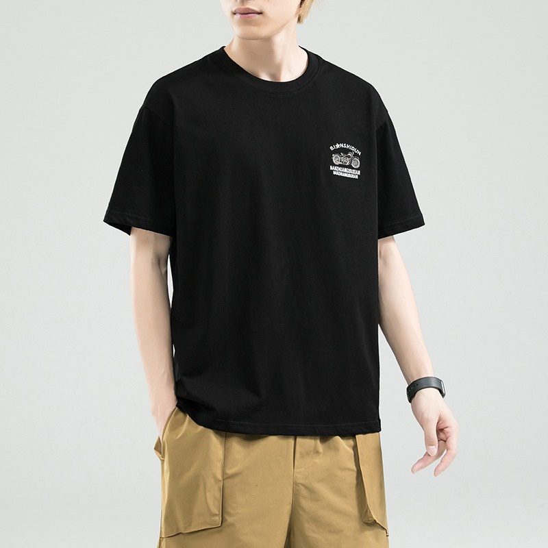 Áo phông form rộng nam nữ BeeCy dáng thun unisex kiểu tay lỡ cổ tròn in hình chữ chất dày dặn mã