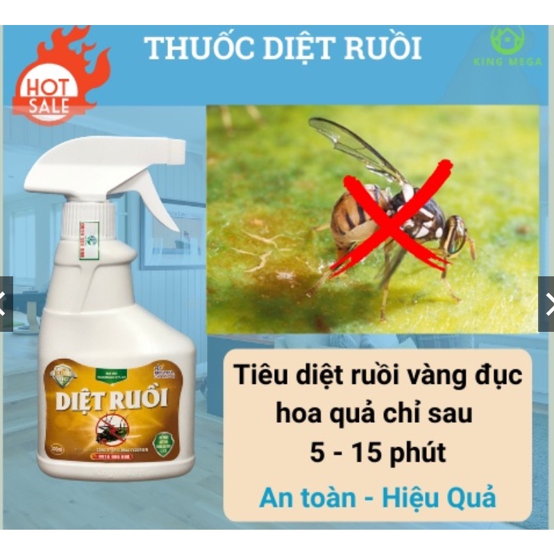 Thuốc diệt ruồi sinh học KingBio - diệt ruồi vàng, ruồi cánh bướm, ruồi giấm - Không độc hại hiệu quả 100%