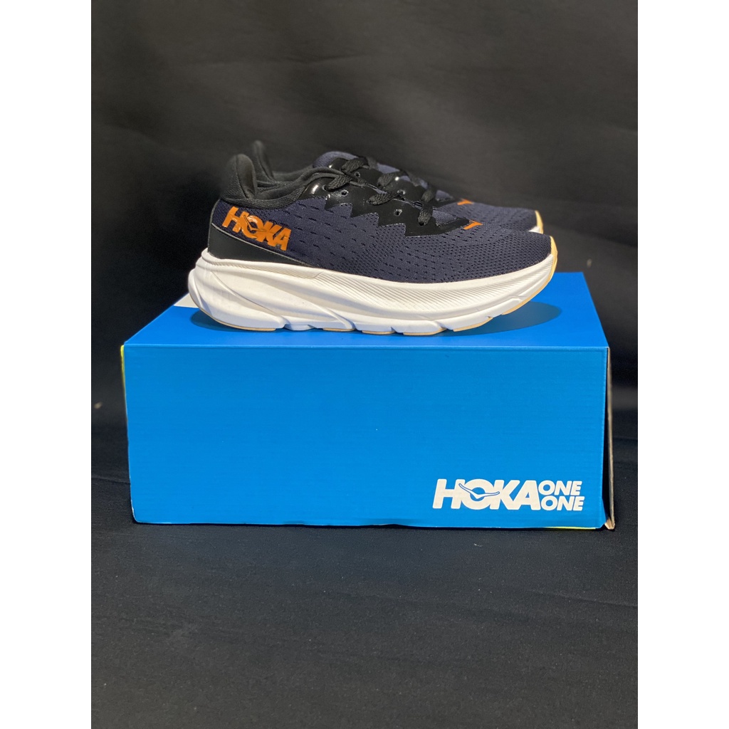 Giày Thể Thao HOKA Màu xanh than đậm cam  Giay Tập Gym Dành Cho Cả Nam Và Nữ