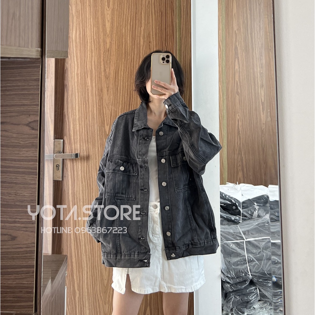 Áo khoác jeans xám khói - KB79
