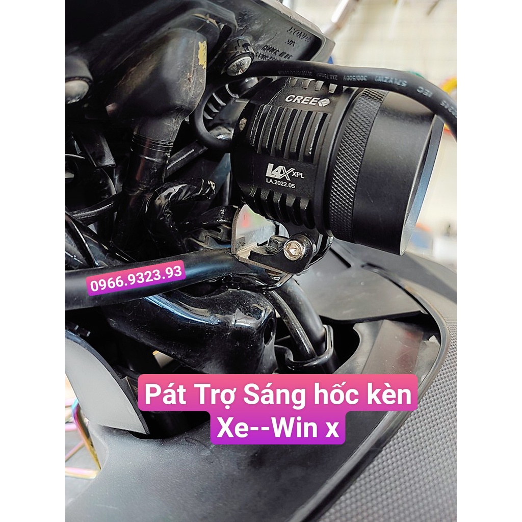 Pát gắn trợ sáng lỗ còi Win x inox 304+Dây Nối Kèn Xe Máy