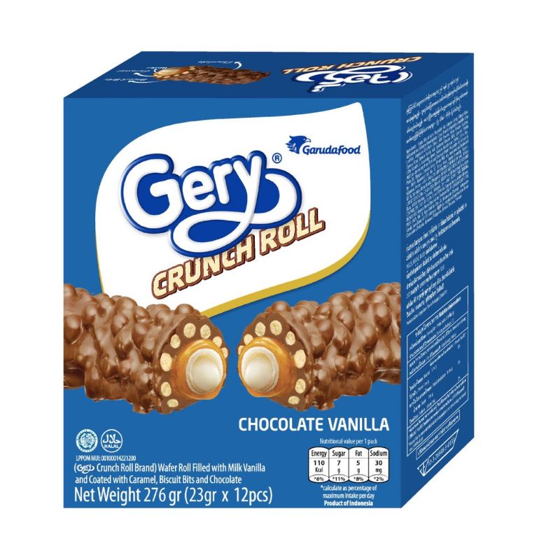 Bánh gery crunch roll socola vani