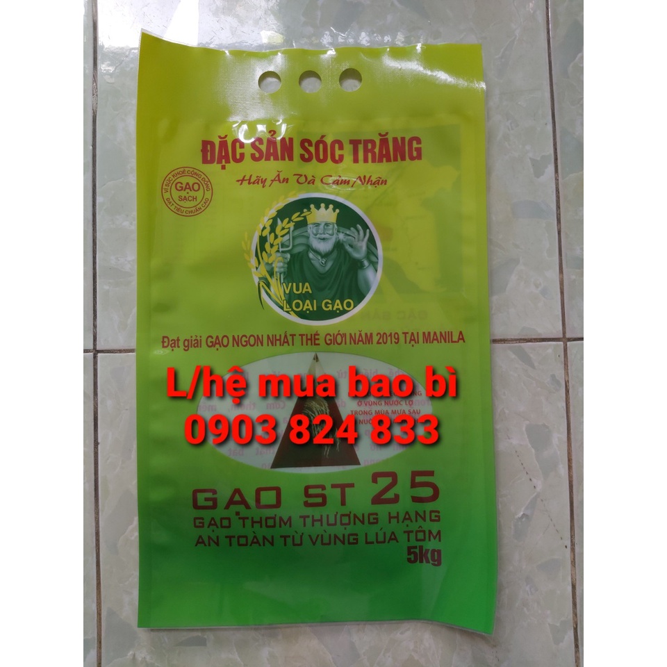 Túi đựng gạo ST25  loại hút chân không đẹp và chắc chắn combo 50 cái