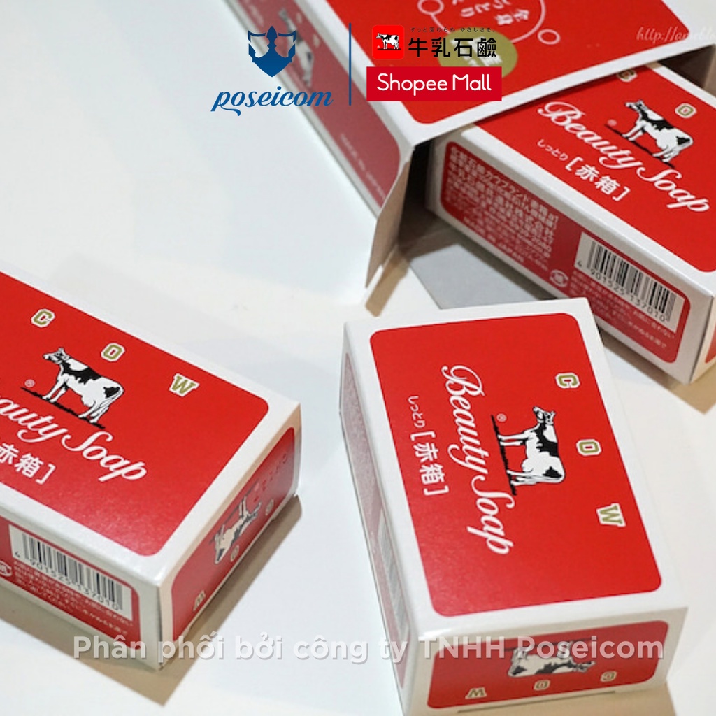 Xà Bông Sữa Bò Tắm Sáng Da COW BEAUTY SOAP RED BOX xà phòng tạo bọt 100g Nhật Bản