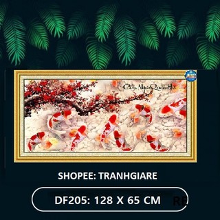 Tranh đính đá cửu ngư quần hội df205