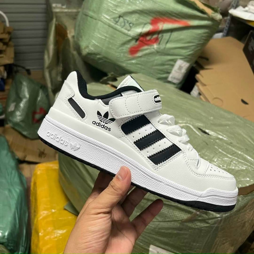 Giàydas trắng đen quai dán cao cấp