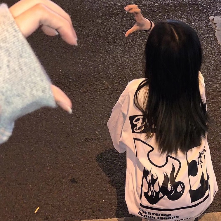 FOCUS Áo phông ulzzang thời trang nữ vintage trắng áo thun tay lỡ oversize unisex 100%cotton