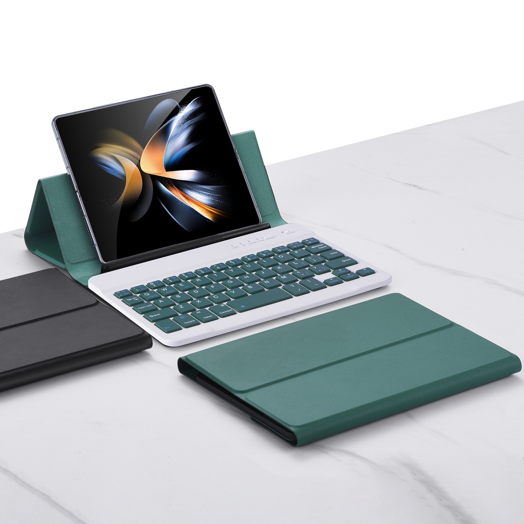 Bao Da Điện Thoại Nắp Gập Tích Hợp Bàn Phím Không Dây Và Ngăn Đựng Bút Cho Samsung Galaxy Z Fold 4 Z Fold3 Fold 2 W21 5G Z Fold 3 Z Fold4 3 2 1