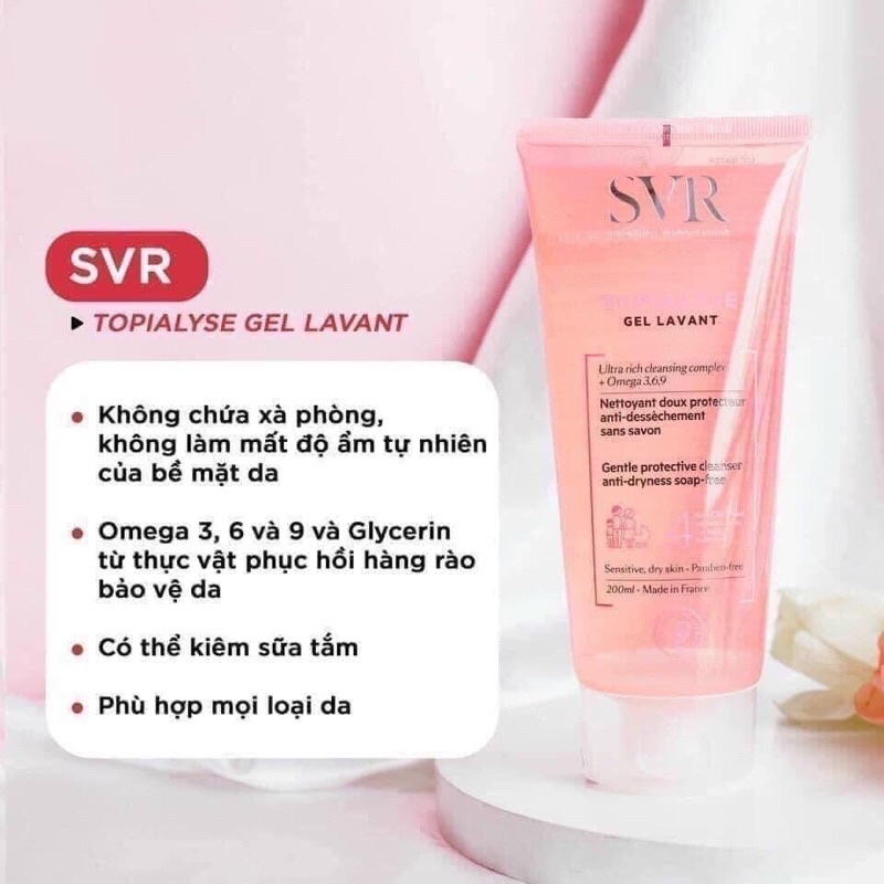 Sữa Rửa Mặt Dưỡng Ẩm SVR Topialyse Gel Lavant Cho Da Khô Và Nhạy Cảm