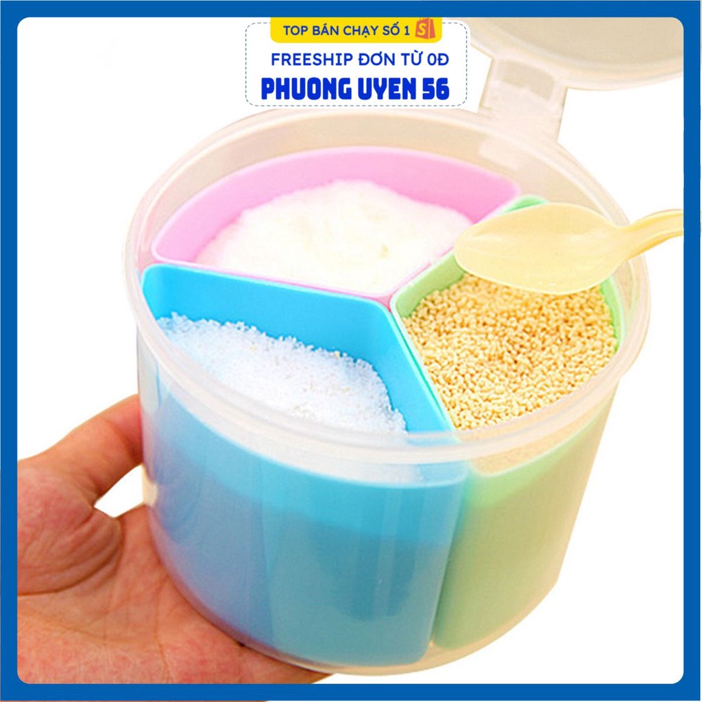 Hũ Đựng Gia Vị 3 Ngăn (Tròn) CDS1598