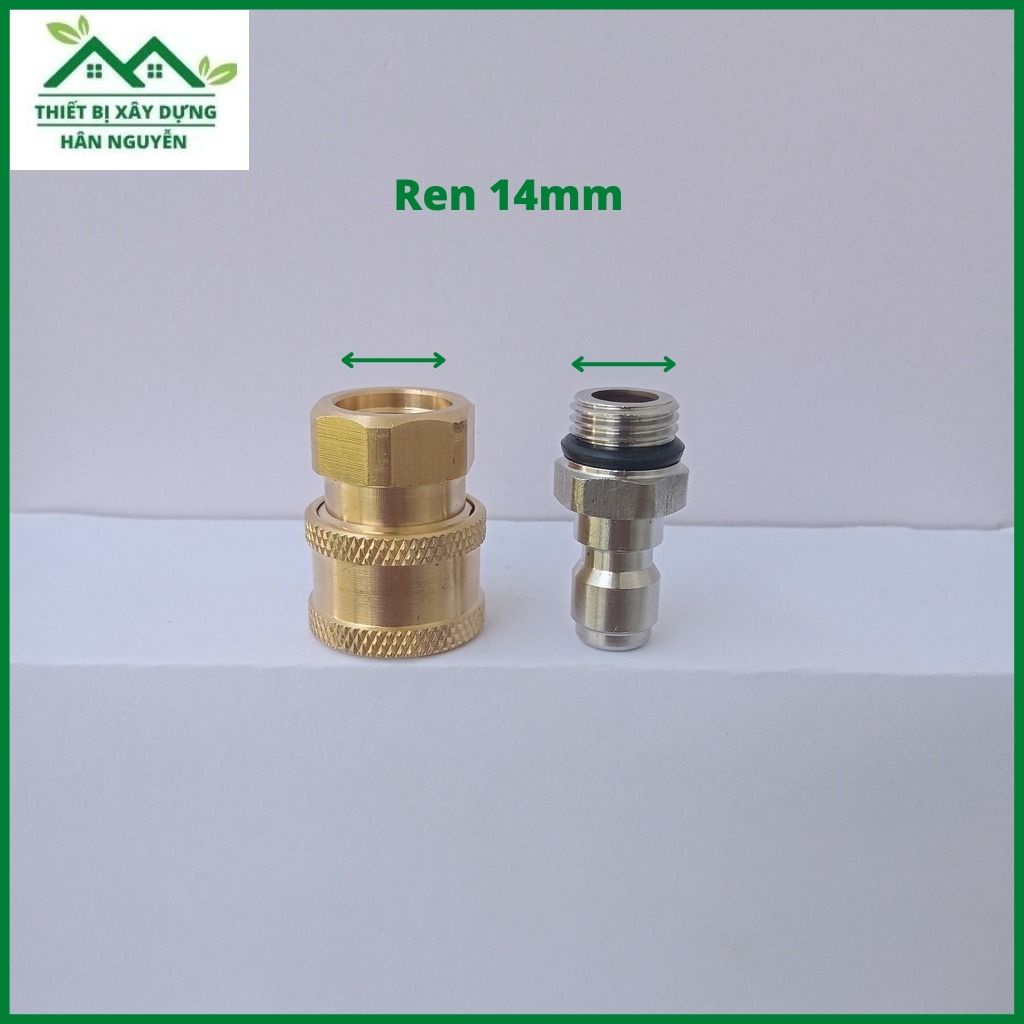 Khớp nối nhanh máy rửa xe ren 14mm,bộ đầu nối nhanh 1/4