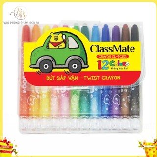 Bút sáp vặn 12 màu Hải Hà Classmate TC101,hàng việt nam an toàn cho bé,hạn chế gãy bẩn tay