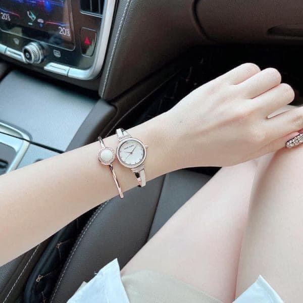 Set đồng hồ Anne Klein kèm 2 lắc tay màu rose gold/pink  AK/3292LPST