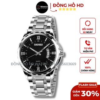 Đồng Hồ Nam SKMEI Chính Hãng Chống Nước Size 40mm Dây Kim Loại Bảo Hành 24 Tháng - Mã SKMEI 02