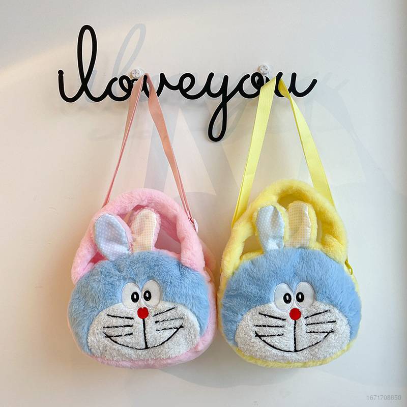 Túi Xách Đeo Vai Cỡ Lớn Hình Doraemon Nhồi Bông Dễ Thương Cho Nữ