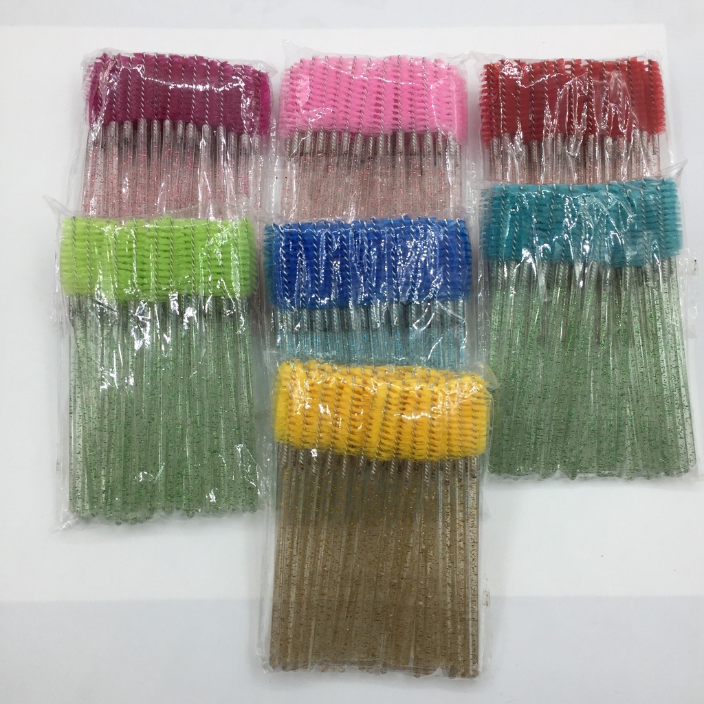 Chổi chải mi kim tuyến túi 50 cây_dụng cụ nối mi_ Huy Hoàng Mi