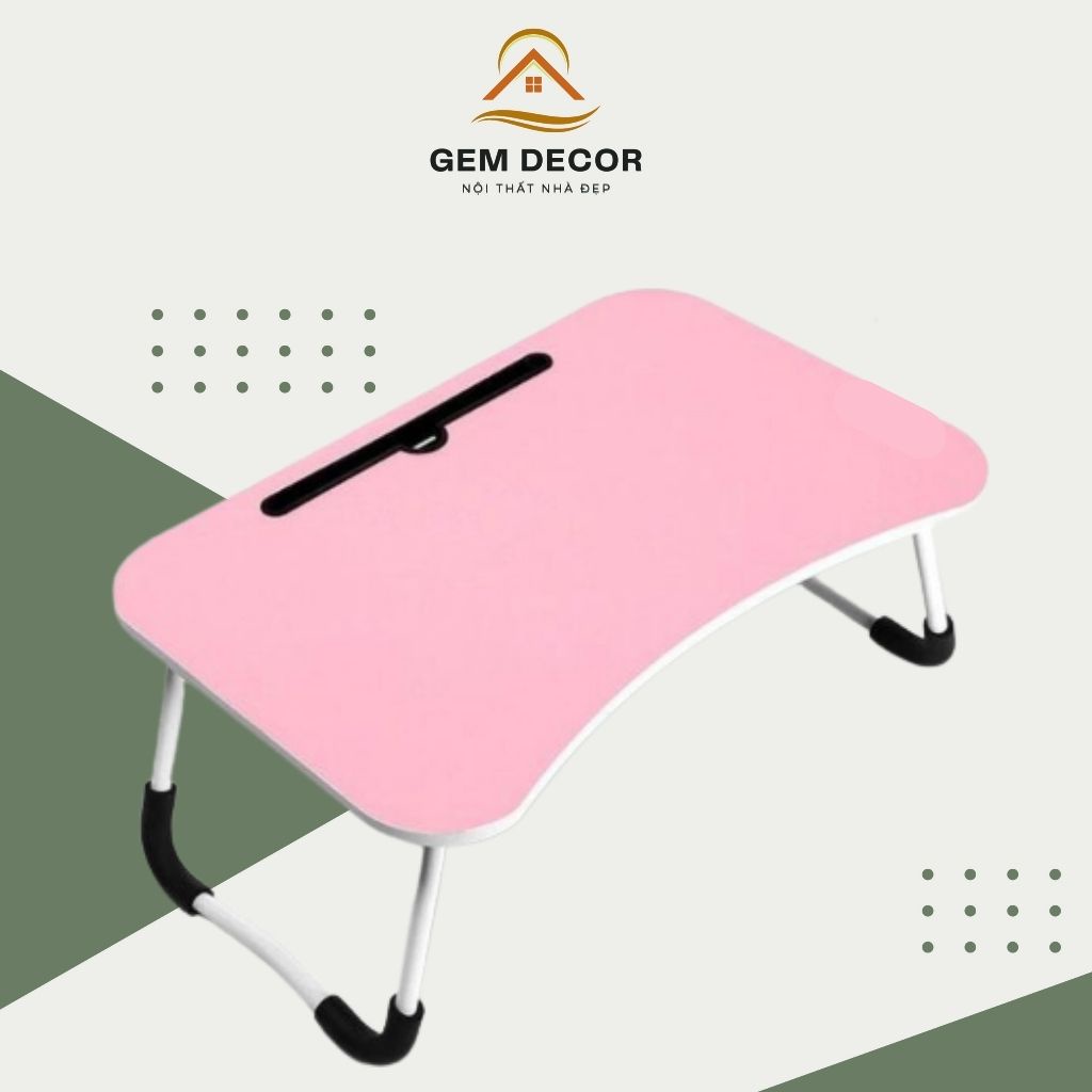 Bàn gấp chân chữ U sơn tĩnh điện có khe cắm điện thoại, ipad Gem Decor