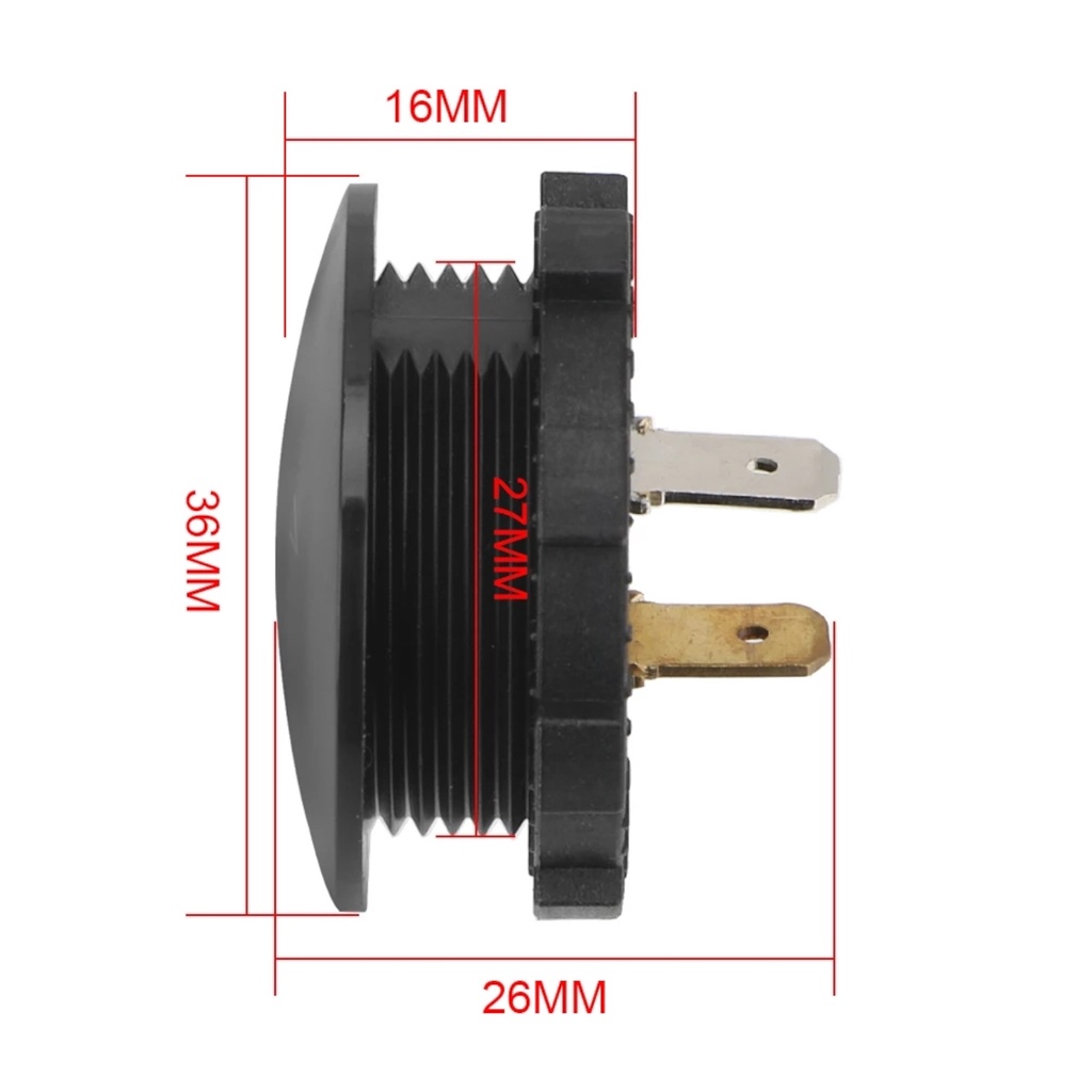 Vôn Kế Kỹ Thuật Số DC 12V 24V Chống Thấm Nước Có Đèn Báo Hiệu Dành Cho Xe Hơi / Xe Máy