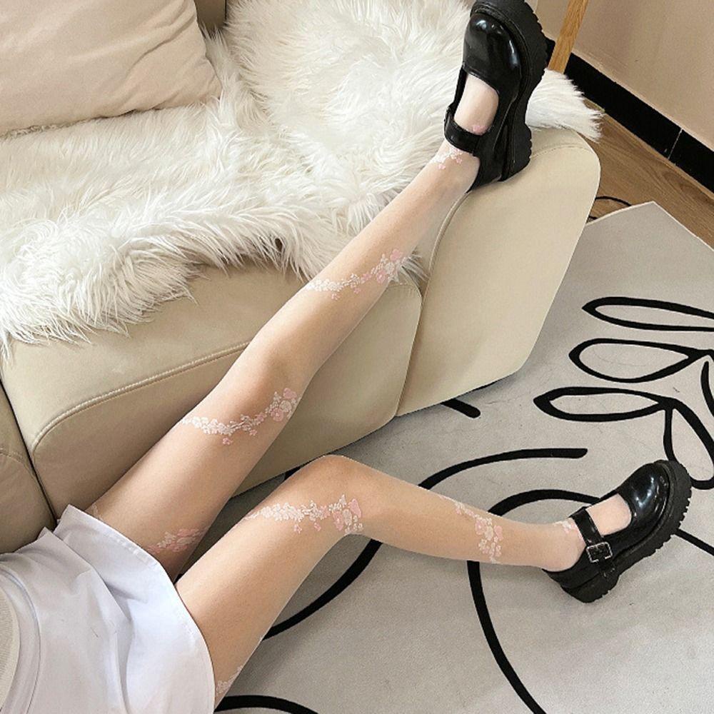 Quần Tất Lưới Không Đường May Họa Tiết Hoa Hồng Phong Cách Lolita Nhật Bản Thời Trang Xuân Hè Y2k Dành Cho Bạn Nữ Ves1