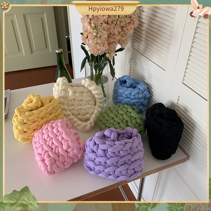 Có thể bán buôn Túi Tote Len Dễ Thương Dệt Tay Tinh Tế Nghề Đeo Vai Cho Cuộc Sống Hàng Ngày Ilikebag Hàng giao ngay