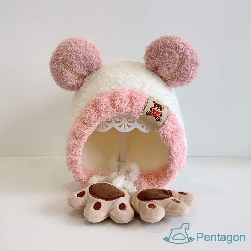 Nón Giữ Ấm Tai Gấu Hoạt Hình Dễ Thương Cho Bé