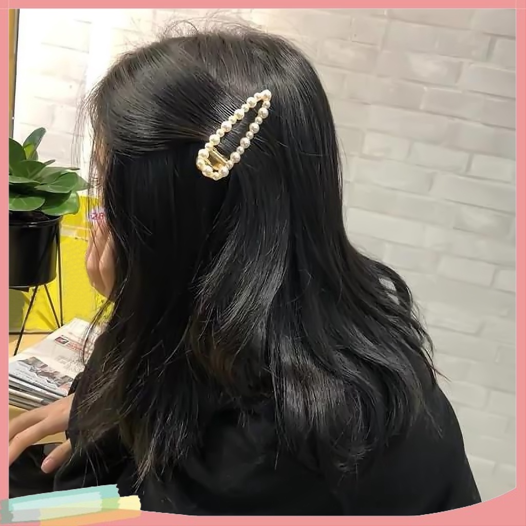 Set 6 Kẹp Tóc Hình Kéo Đính Ngọc Trai Giả Thời Trang Cho Nữ