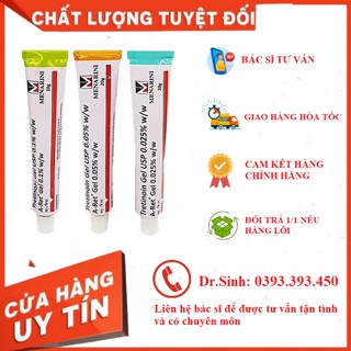 Tretinol Gell USP 0.025-0.05-0.1 hỗ trợ giảm mụn , trẻ hoá da
