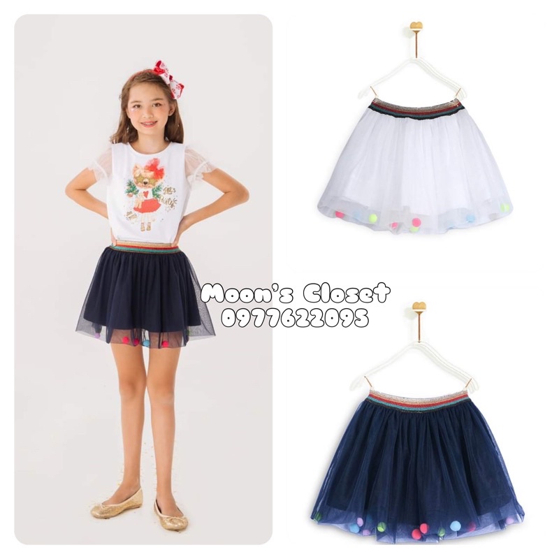 MDK- Chân váy quả bông size 6/7y-12/13y
