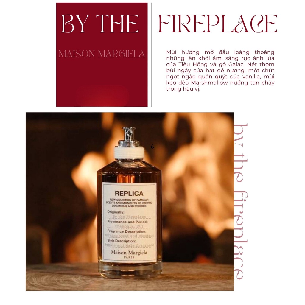Nước hoa nam nữ unisex Replica Maison Margiela Paris By The Fireplace Eau de toilette dung tích 100ml - Am.Clothes