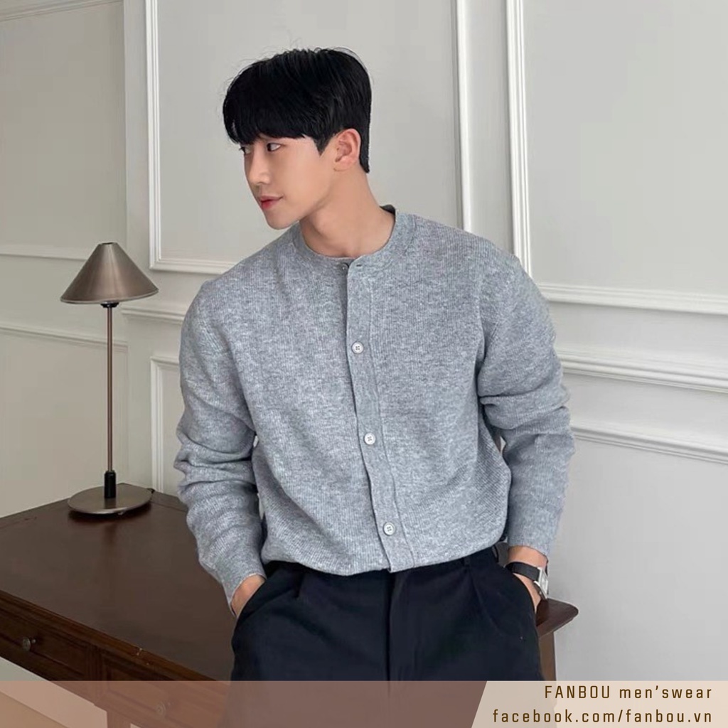 Áo Khoác Nam Thun Gân Len Cardigan Tay Dài_AV005_Fanbou