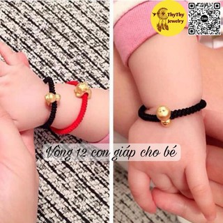 Siêu xinh cho bé - Vòng tay 12 con giáp Bạc mạ vàng 9999 Mã VMV12CB402 – [Tặng kèm hộp] – [CỬA HÀNG UY TÍN]