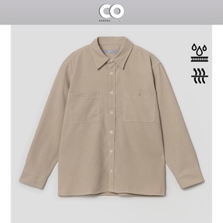  Áo sơ mi tay dài 8seconds chất liệu kaki có túi bấm - Màu Beige