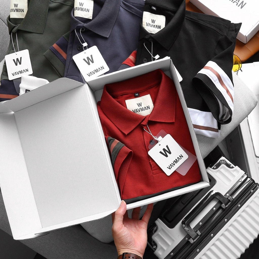 Áo polo nam cổ bẻ phối màu chất vải cá sâu cao cấp hàng VNXK full bõ full hộp sang trọng V009