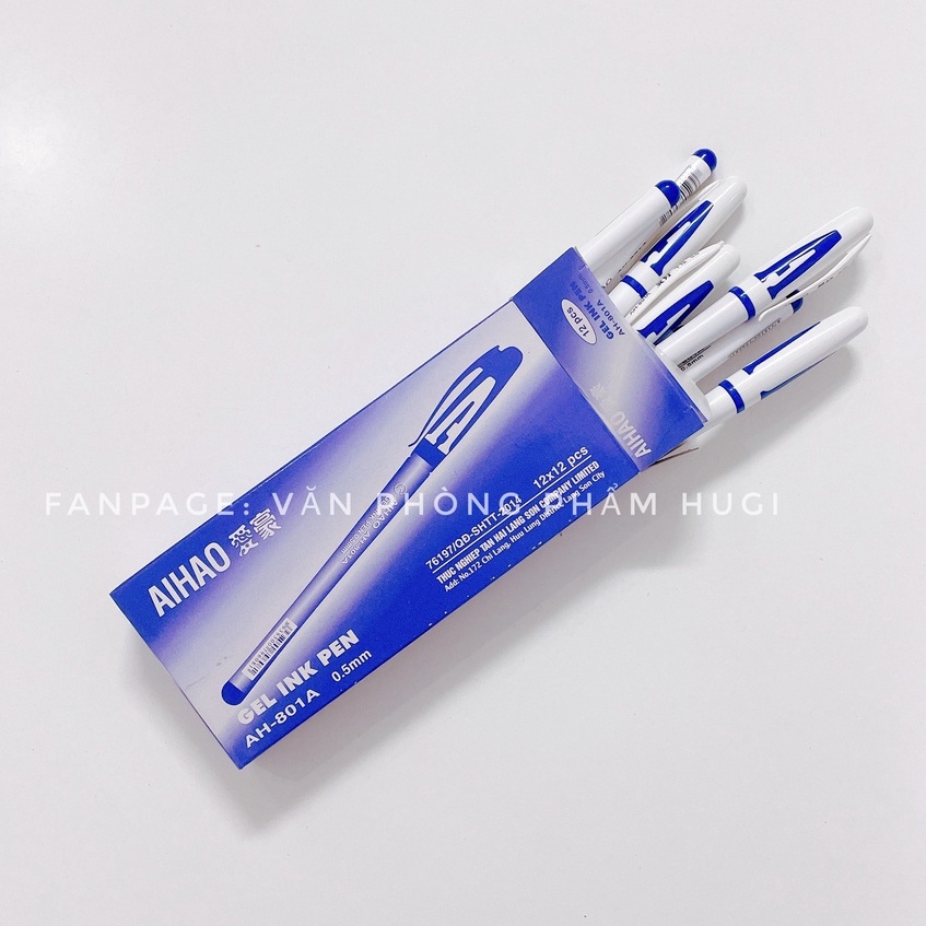 Hộp 12 cây bút gel chữ A Aihao nét đều đẹp viết êm