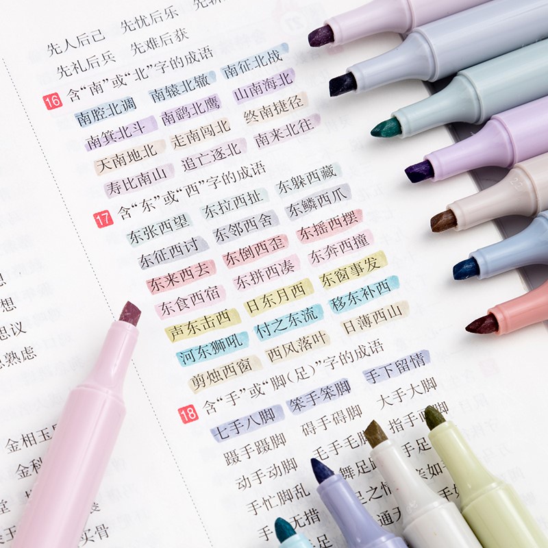 Aesthetic Bút Đánh Dấu Mềm Mại Nhẹ Nhàng Nhiều Màu Sắc Lựa Chọn Ghi Chú Trường Học ruiyan